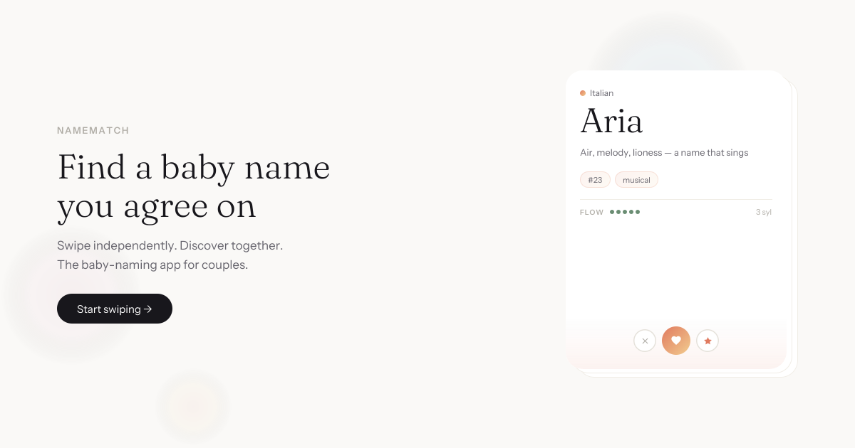NameMatch — Find the name you both love